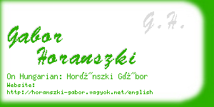 gabor horanszki business card